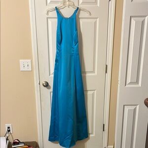 Onyx Nite Blue Halter Gown with Sleeveless Design for Prom